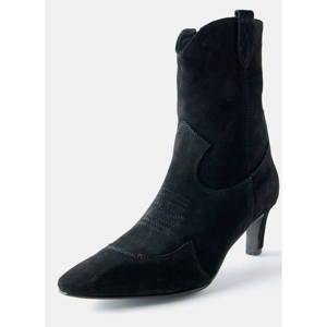 Mint Velvet Black Suede Western Ankle Boots